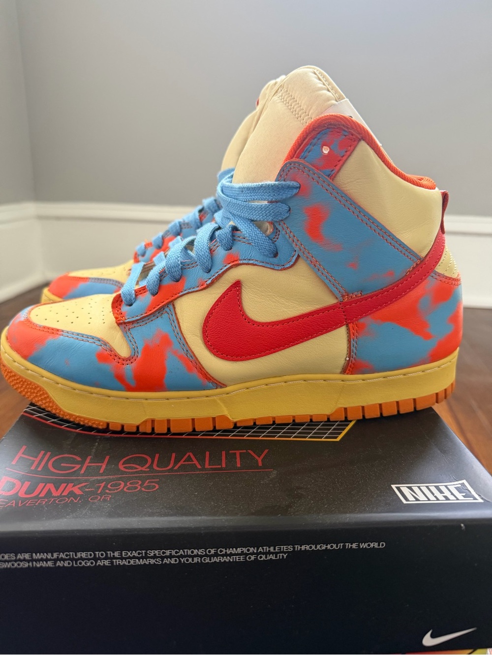 Men’s Dunk High 1985 Orange Acid Wash